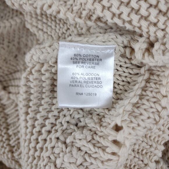 Joseph A Qu'est-Ce Que C'est Silk? Womens L Beige Chunky Knit Sweater Dolman Slv - Picture 5 of 6